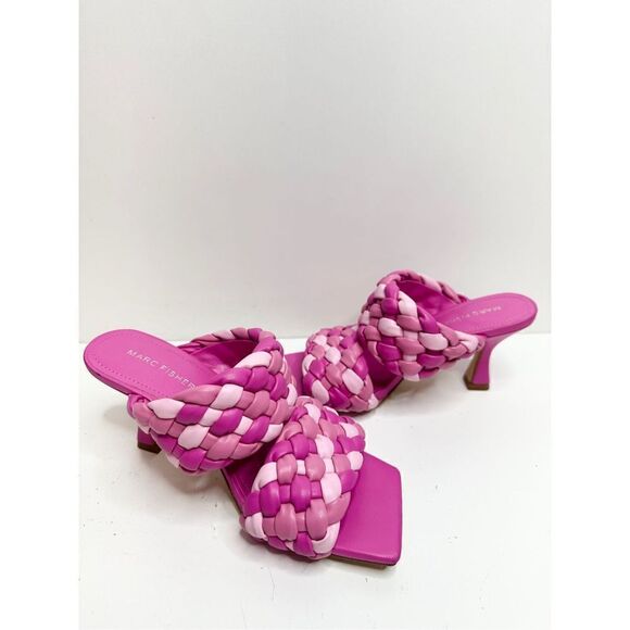 Marc Fisher Shoes Womens Size 6.5 Barbie Pink Toree Slip On Heeled Sandals - Picture 5 of 9